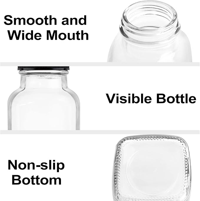 HINGWAH 12 OZ Glass Drink Bottles, Kombucha and More - Image 3