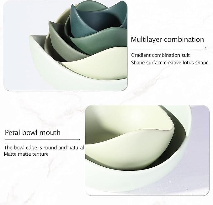 Notakia Salad Decorative Bowls Lotus Shaped Pasta Bowls Dishwasher Safe - Image 8