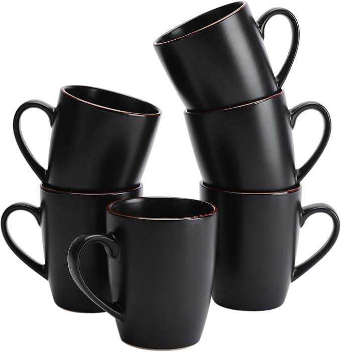 famiware Venus Coffee Mugs Set of 6, 13 oz Ceramic Stoneware Mug Cup Set | by Famiware