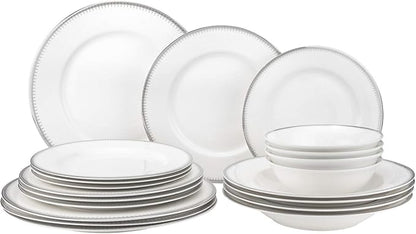 EURO Porcelain 20-pc. Dinner Set Service for 4, 24K Gold-plated Luxury Bone China Tableware ("Sherry" 5669-20P)