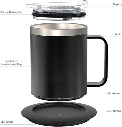 Coffee Warmer with Mug Set, USB Powered Heated Cup with 10H Auto Shut-Off - Image 7
