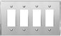 LIDER Reflective Acrylic Decorator Wall Plate, Mirrored Light Switch Plate, Plexiglass Outlet Cover, Acrylic Glass, Oversized 4-Gang 5.25" x 8.88", LWP-34O-ASV, Silver