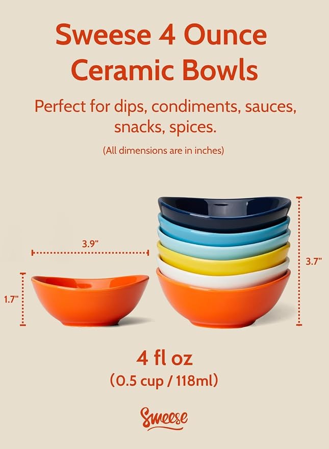 Sweese 4 oz Very Small Porcelain Bowls - Image 2