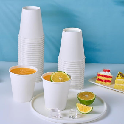 JOLLY CHEF 300 Pack Disposable Coffee Cups 10 oz, Versatile White Hot Beverage - Image 5