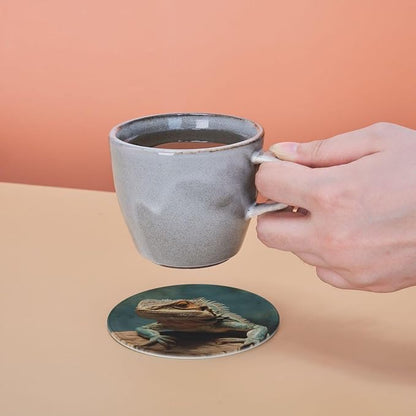 6Pcs PU Leather Coaster for Drinks, Lizards Cup Coasters - Image 5