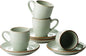 famiware 3oz Espresso Cups and Saucers, Light Green | Ceramic Small Coffee Mug by Famiware