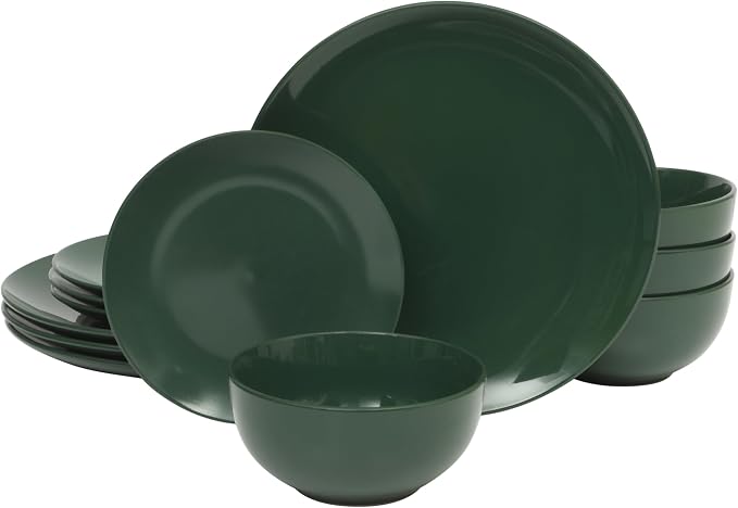 Gibson Home Simple Essential 12 Piece Plates and Bowls Porcelain Solid Color - Image 6
