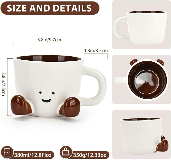Coffee Mugs, Cute funny Mug For Women, 12.8oz/380ml Unique Ceramic Coffee Tea - Image 3