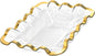 Annieglass Ruffle 10.75 x 13.5 Inch Rectangular Bowl with 24k Gold, Timeless Glass Tableware for all Occasions, Made in the USA