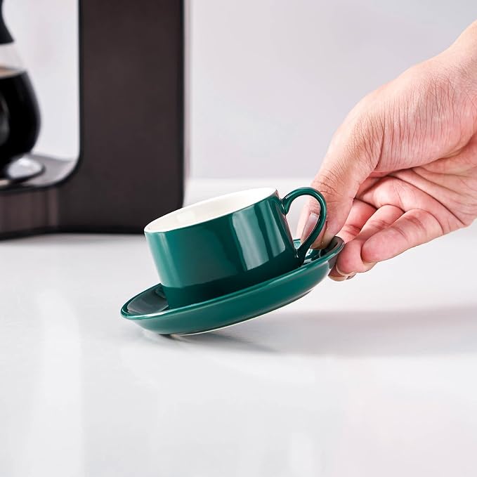 2.5oz Espresso Cups Set of 4, Porcelain Stackable Espresso Cups - Image 4