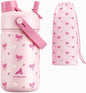 12 oz Insulated Water Bottle for Girls: 2-in-1 Straw Spout Lid, Easy Carry by POWCAN