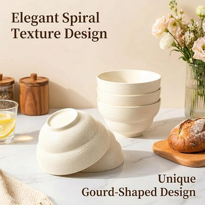 Ceramic Cereal Bowls Set of 6, 24.5 oz Soup Bowls, 6 Inch | Stackable ceramic - Image 4