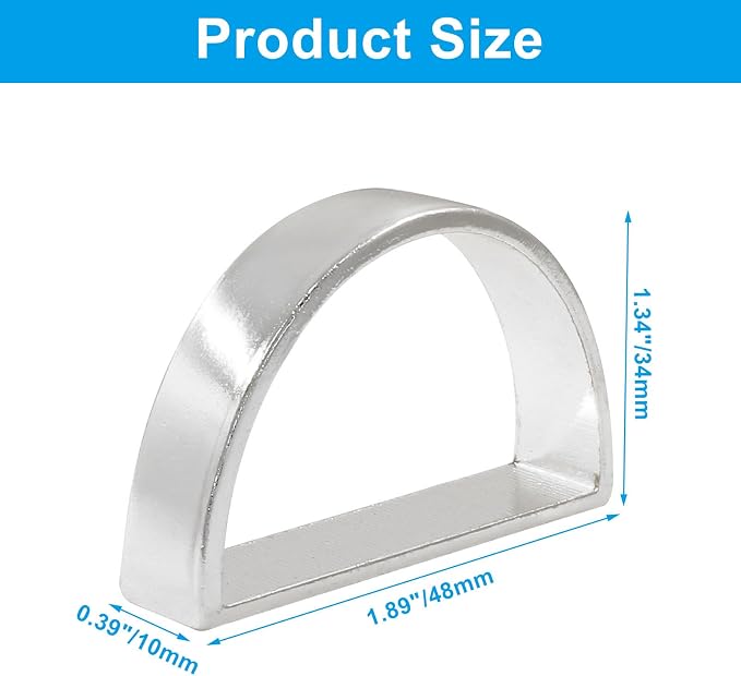 Matte Silver Napkin Rings Set of 12, Semicircle Metal | 48mm, Elegant Modern - Image 3