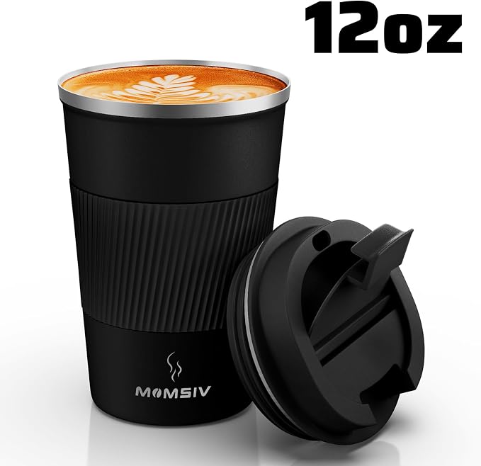 MOMSIV 12oz Travel Coffee Mug, Insulated Coffee Cup - Image 8