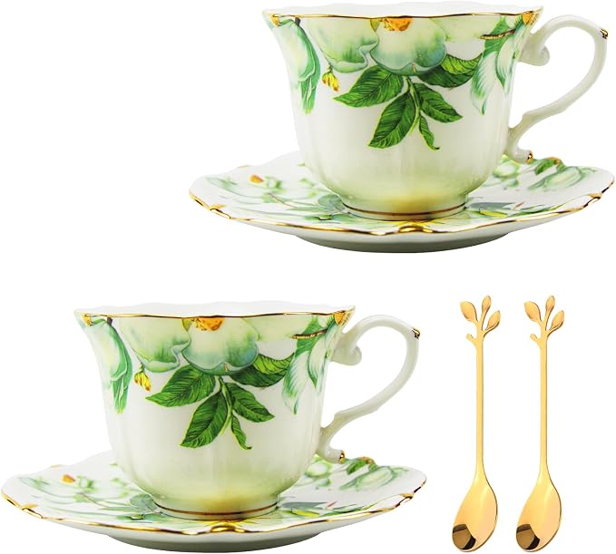 Country Roses Porcelain Tea Cup and Saucer Set - Image 4