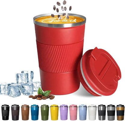 Insulated Travel Coffee Mug, Stainless Steel Coffee Cup by YINBAOGE
