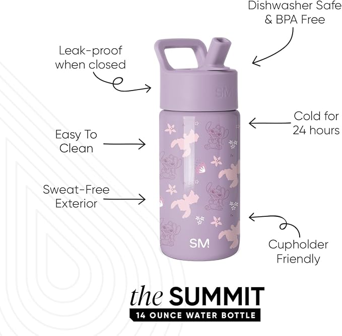 Simple Modern Lilo and Stitch Kids Water Bottle & Toddler Cup | 14oz | - Image 2