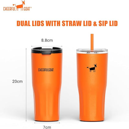 CHEERFUL GOAT Ceramic Lined Coffee Travel Mug – Stainless Steel Travel Coffee - Image 3