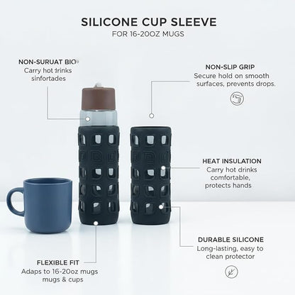 Silicone Cup Sleeve for 16-20oz Mugs, Heat Insulating Grip for Handle-less - Image 4