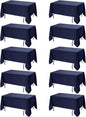 10-Pack Navy Blue Tablecloths for Rectangle Tables, 70 x 108 Inches, Stain-Resistant Polyester Fabric for 6 Foot Tables - Washable Table Covers for Weddings, Birthday Parties, Events
