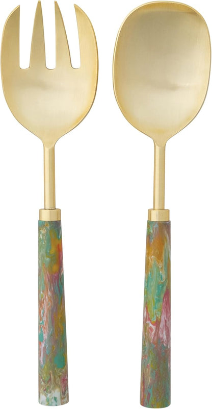 Creative Co-Op 2-Piece Stainless Steel Salad Servers - Image 3