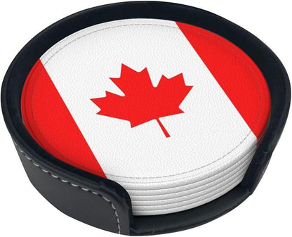 6 Pack Canada Leather Coaster - Image 2