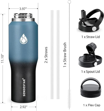 SENDESTAR 40oz Stainless Steel Water Bottle, Double Wall Vacuum Insulated Bottle - Image 7