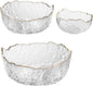 Glass Bowl for Salad Candy Fruit, Decorative Bowl-Clear Gold, Snack Dessert by SYXLTSH