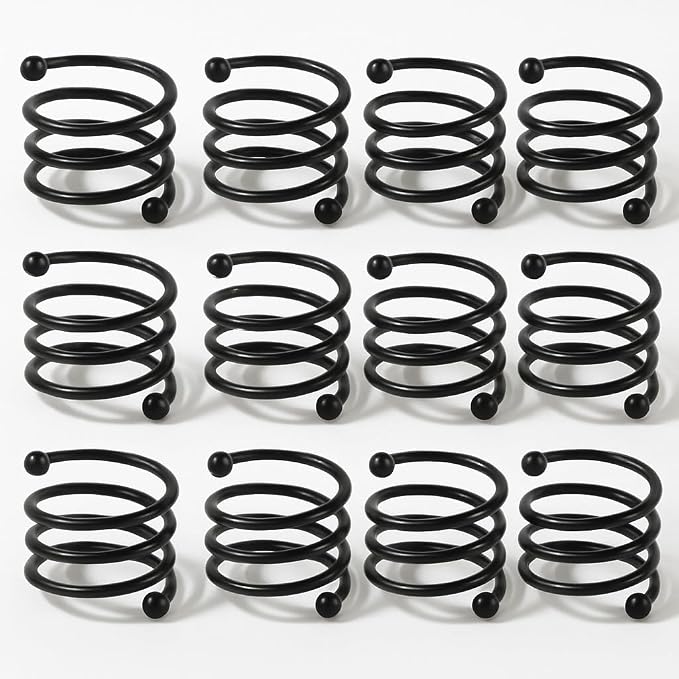 ALPHA Living HOME Metal Spiral Napkin Rings Set of 12 by ALPHALivingHOME