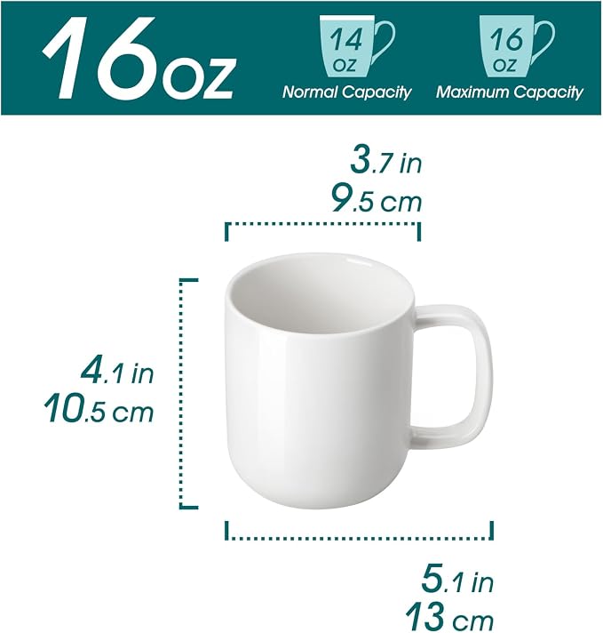 vancasso Porcelain Coffee Mugs Set, 16 oz Ceramic Coffee Cups - Image 2