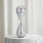 Cassandra Iridescent Hourglass Decorative Object – Small Glass Teardrop Silhouette Modern Home Decor – Shelf Display & Coffee Table Decor for Office & Living Room – 20", Frost