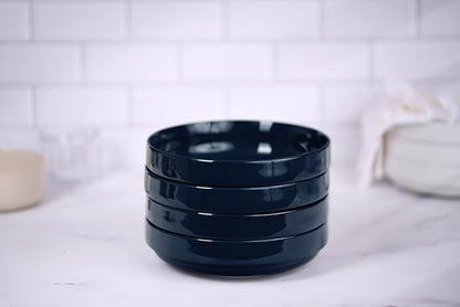 KooK Ceramic Large Pasta Bowls, Microwave and Dishwasher Safe, Shallow Serving - Image 2