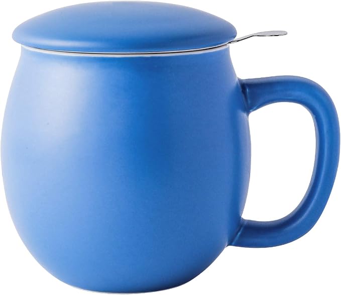 Yundu 12 OZ Matte Blue Ceramics Teacup by YunduHome