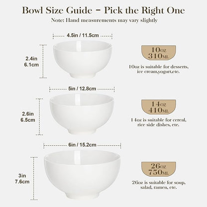 MALACASA 26 oz Porcelain Soup Bowls, Series Regular - Image 9
