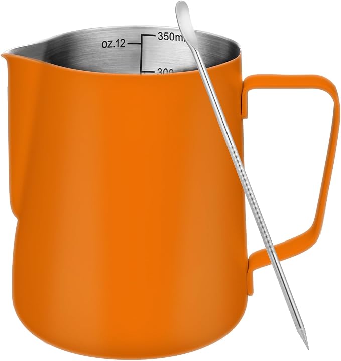Amrules Milk Frothing Pitcher, 12 oz Milk Frother Cup by Amrules