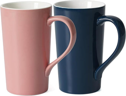 20 OZ Simple Pure Pink Blue Mug Plain Large Tall Ceramic Milk Tea Coffee Mug by Momugs