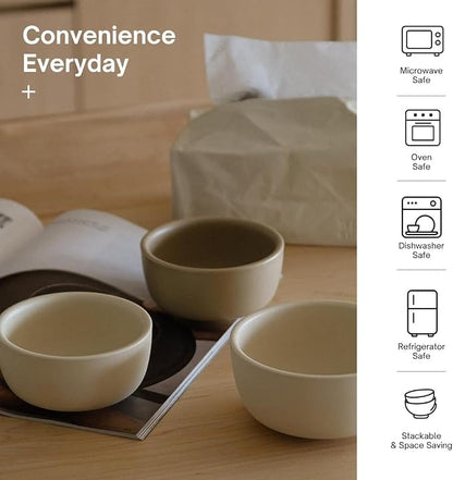 WENSHUO Classic Round Cereal Bowl Set of 4, Ceramic Soup Bowls, Breakfast Bowl - Image 3