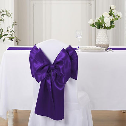 Purple Satin Table Runner, 12x108 Inches, 2 Pack | Premium Satin, Smooth - Image 4