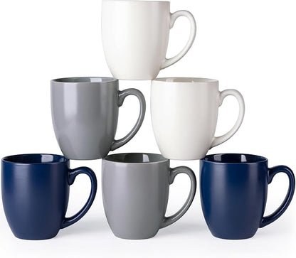 AmorArc 16 oz Coffee Mugs Set of 6, Large Ceramic Coffee Cups Set | Classic by AmorArc