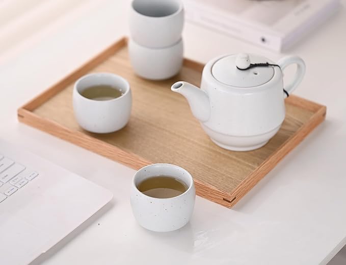 Rural Style Small Ceramic Espresso Cups Set of 4 Coffee Mugs 5oz White | Tea - Image 8