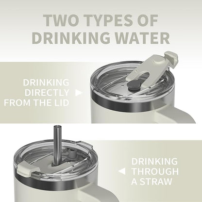 30 oz Tumbler with Handle, Tumbler with Lid and Straw, Double Wall Insulated - Image 4