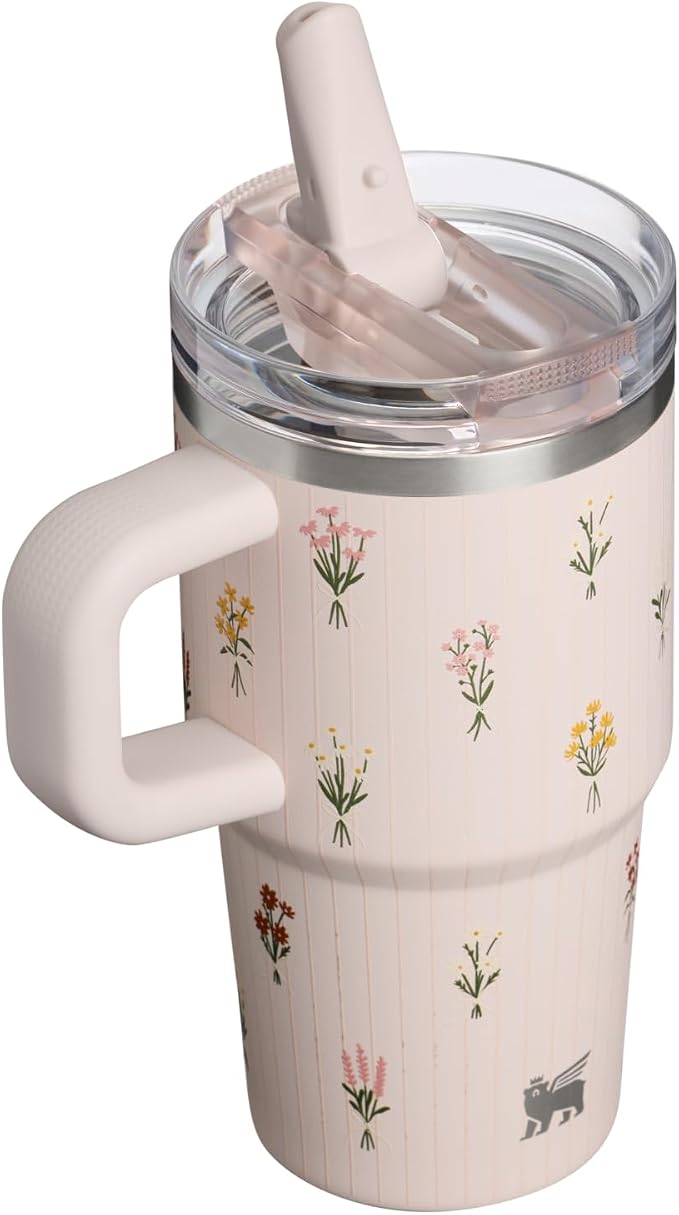 STANLEY Quencher ProTour Flipstraw Tumbler, 20 oz, Rose Quartz Bouquets | - Image 3