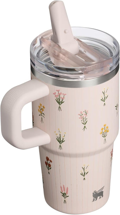 STANLEY Quencher ProTour Flipstraw Tumbler, 20 oz, Rose Quartz Bouquets | - Image 3