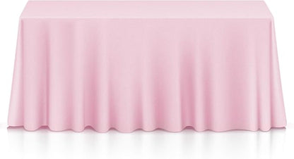 Lann's Linens 90 x 156 Inch Rectangular Tablecloth, Washable Polyester Fabric Table Cloth for Dining Tables, Parties, Restaurants, Weddings - Pink
