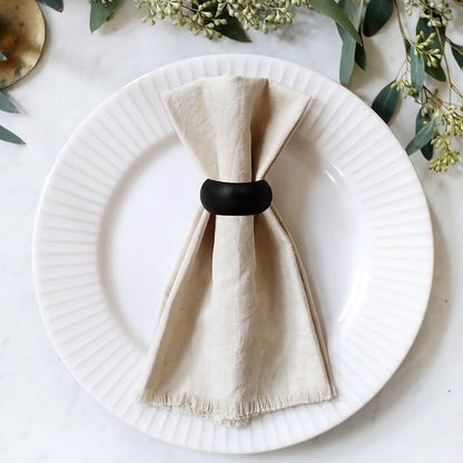 Wooden Black Napkin Rings Dining Table Napkin Holder, Classic Everyday Use - Image 3