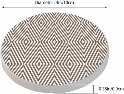 Rhombuses Stripes Anti Slip Coasters Diagonal Lines Chevron Delicate Striped Texture Cups Place Mats for Table Home Decor 4 Inches Living Room Kitchen Coffee Table,2 Pcs