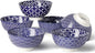 Blue and White Bowls, Ceramic Dessert Bowls 10 Oz, Porcelain Bowl Set for Ice Cream, Decorative Bowls for Snack Soup Condiments, Side Dishes, Set of 6