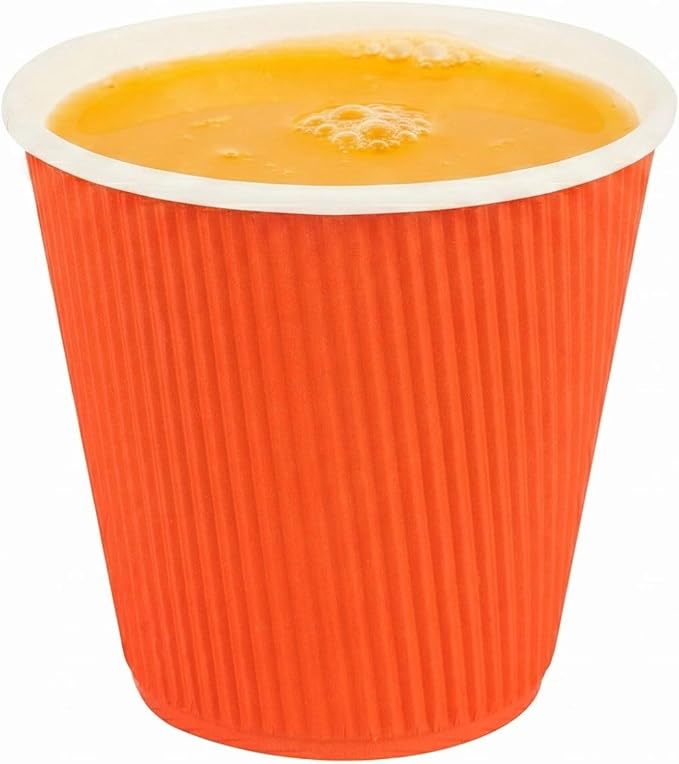 Restaurantware 8 Ounce Double Wall Disposable Coffee Cups, 500 Insulated Orange - Image 6