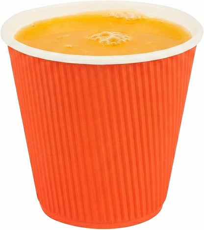 Restaurantware 8 Ounce Double Wall Disposable Coffee Cups, 500 Insulated Orange - Image 6