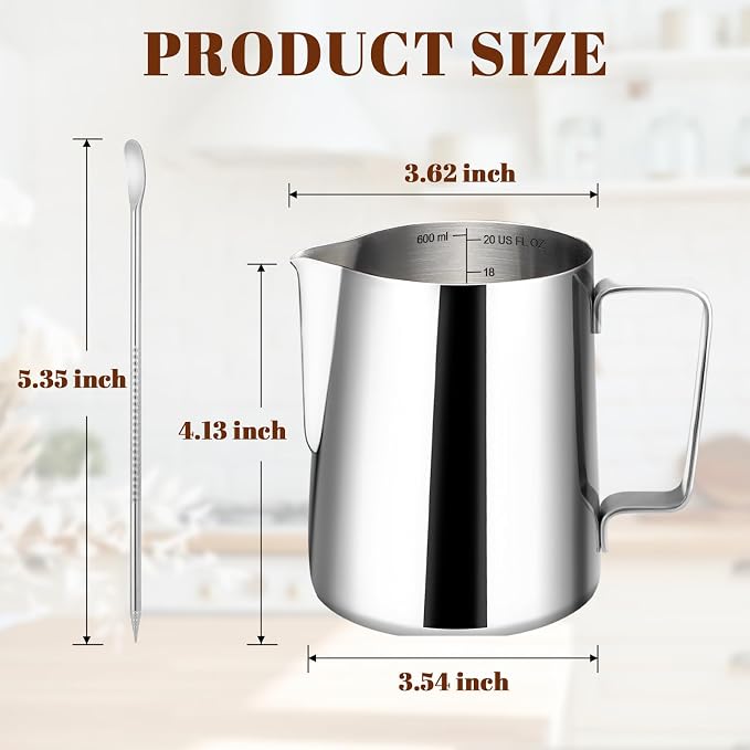 Amrules Milk Frothing Pitcher, 20oz Milk Frother Cup - Image 2
